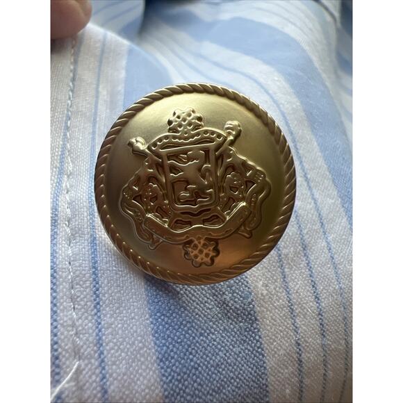 J. Crew Patch Pocket Linen Blend Oversize Striped Blazer XS Nautical Spring Z26 - Picture 4 of 7